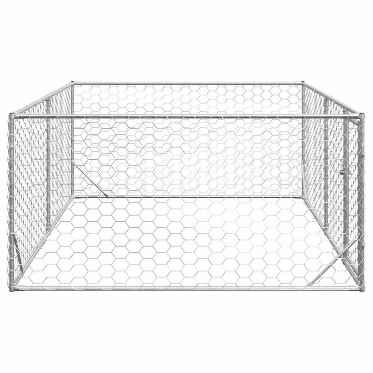 VIDAXL Chenil d'exterieur pour chiens porte 3x2x1 m acier galvanise