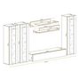 Voir la diapositive 5 : Paris Prix Meuble TV Mural Design  Fly II  310cm Blanc