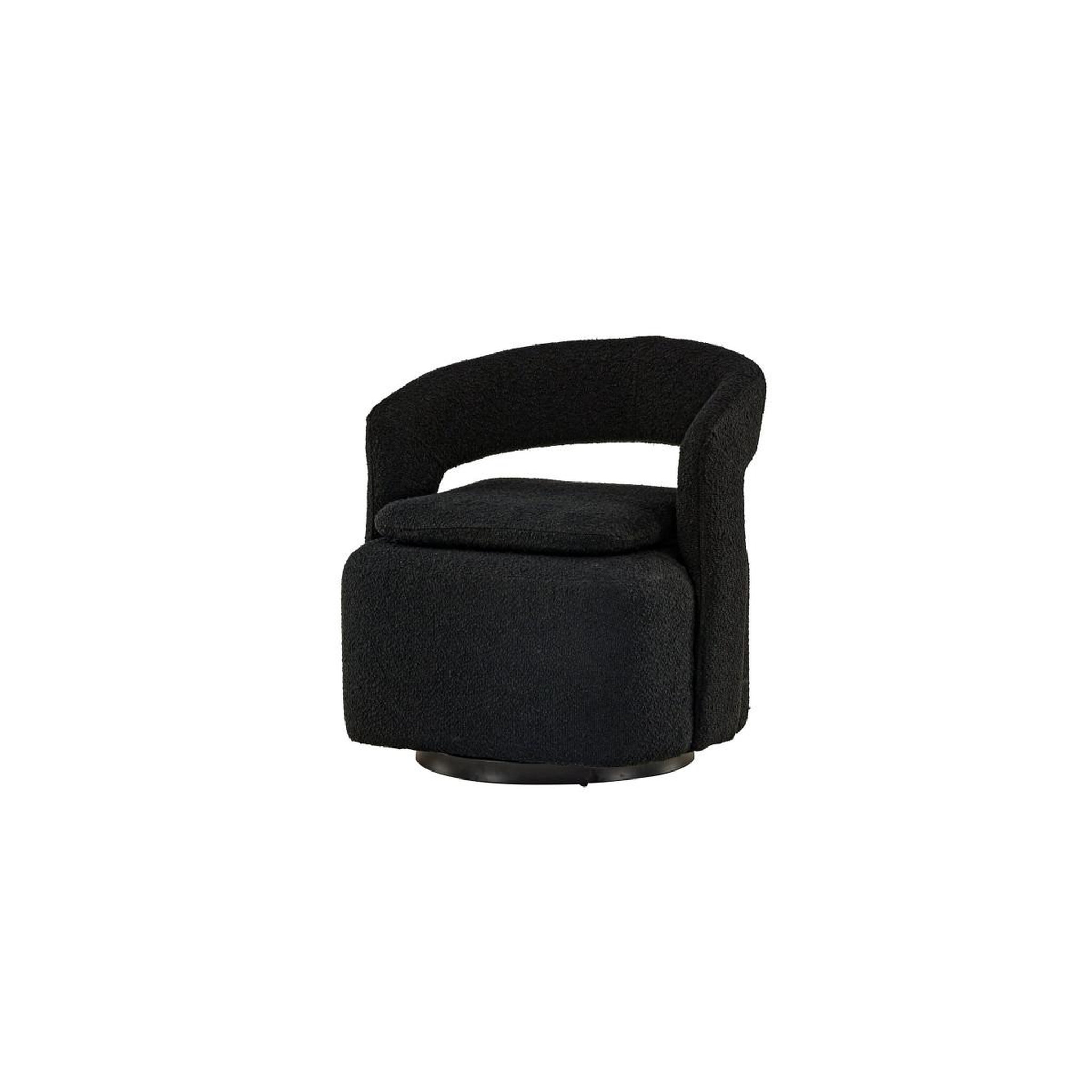 Voir la diapositive 3 : Paris Prix Fauteuil design bouclette  laurel  75cm noir