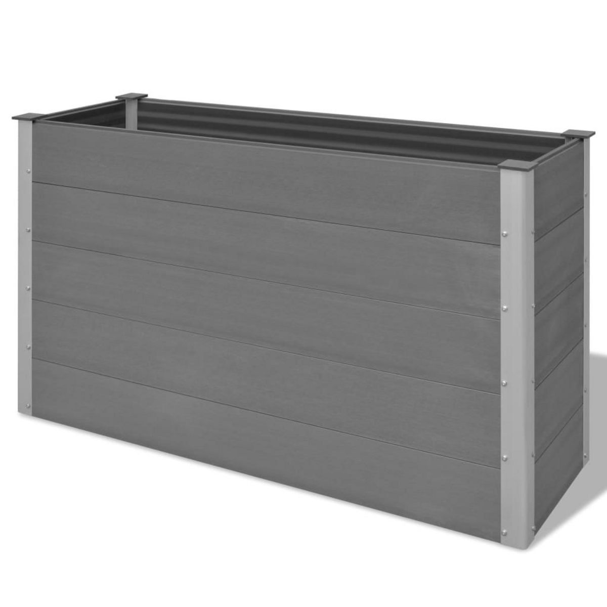 VIDAXL Lit sureleve de jardin WPC 150x50x91 cm Gris