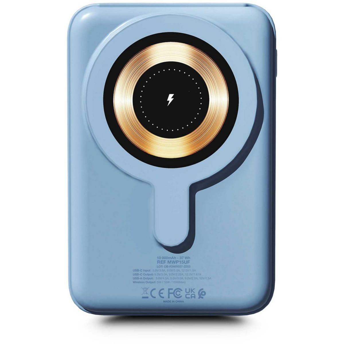 URBAN FACTORY Batterie externe 10000 mAh MagSafe Bleu