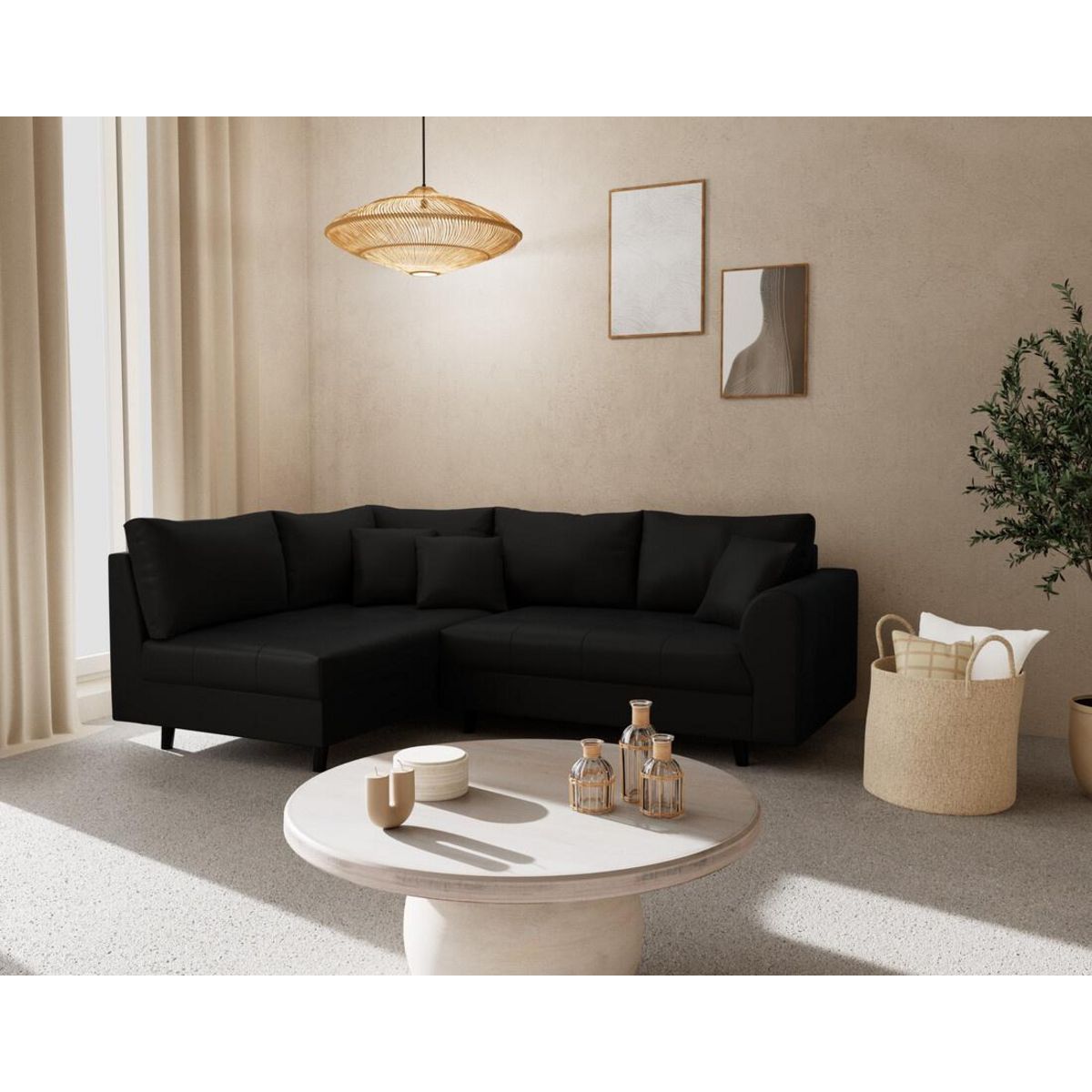 LISA DESIGN Rune - canapé d'angle gauche 4 places en simili