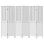 Voir la diapositive 4 : VIDAXL Cloison de separation 6 panneaux blanc bois de paulownia massif