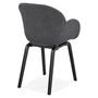 Voir la diapositive 4 : Paris Prix Chaise Design Tissu  Fiano  88cm Gris Foncé & Noir