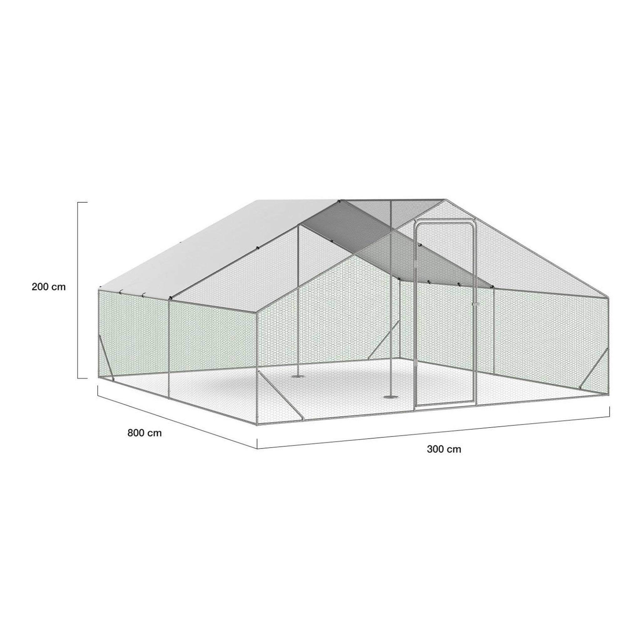 Voir la diapositive 5 : ID MARKET Enclos poulailler 16 m² parc grillagé 4x4 m acier galvanisé