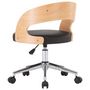 Voir la diapositive 5 : VIDAXL Chaise pivotante de bureau Noir Bois courbe et similicuir
