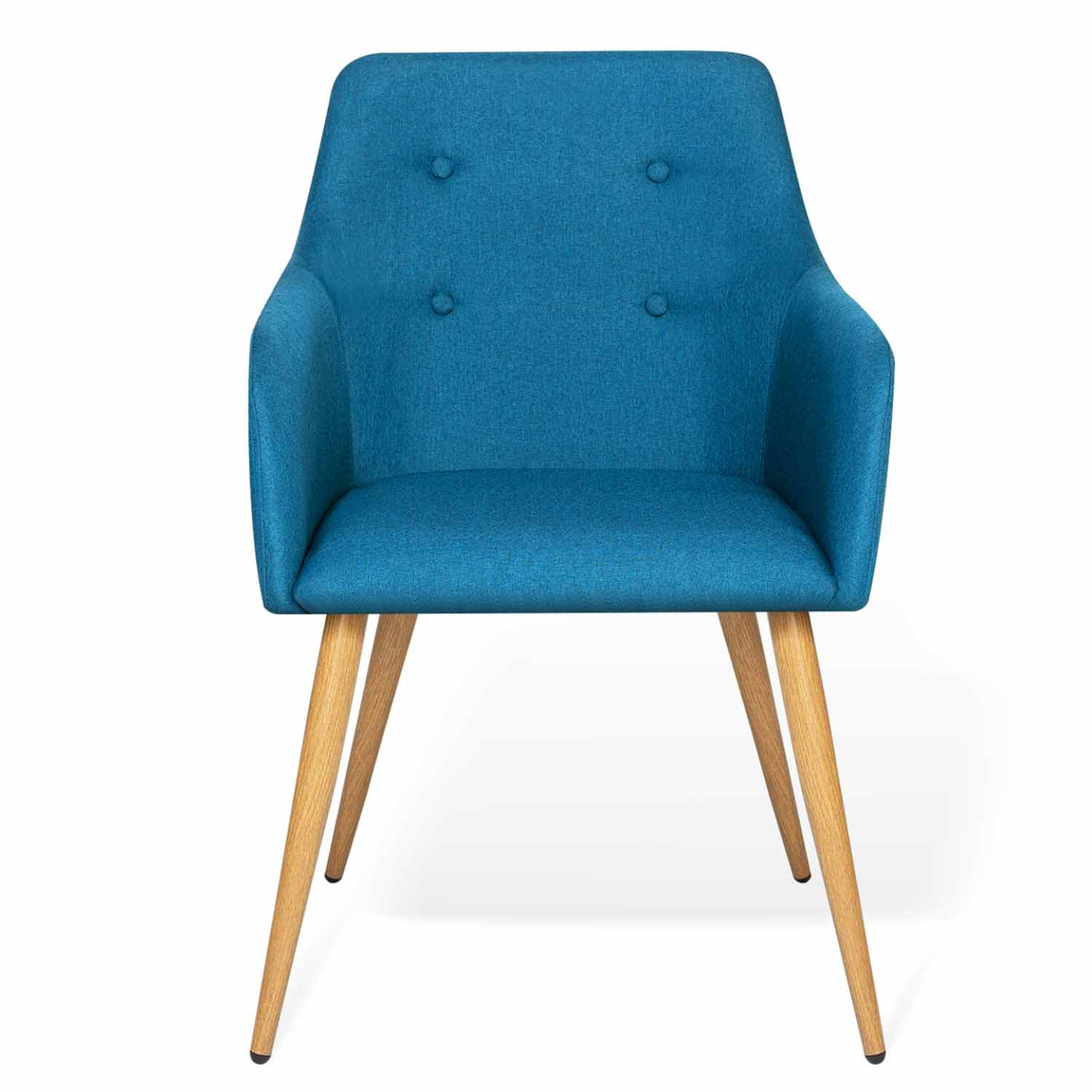 Voir la diapositive 3 : ID MARKET Lot de 2 chaises de salle à manger scandinaves, fauteuils de table dania bleu canard