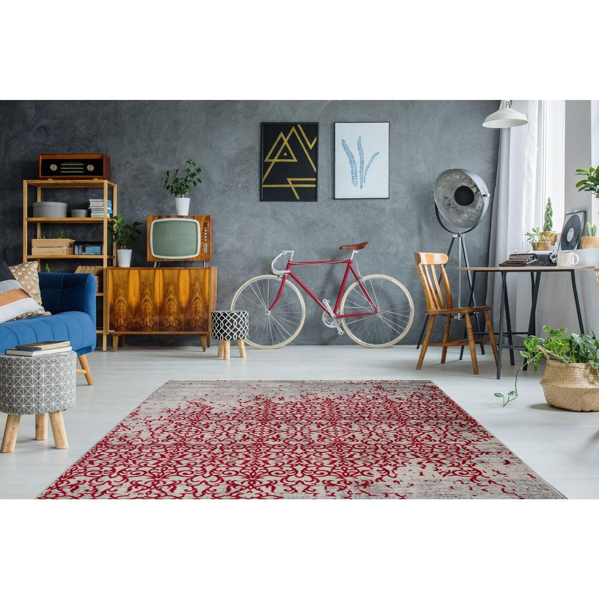 Paris Prix Tapis Vintage à Franges  Baroque II  Rouge