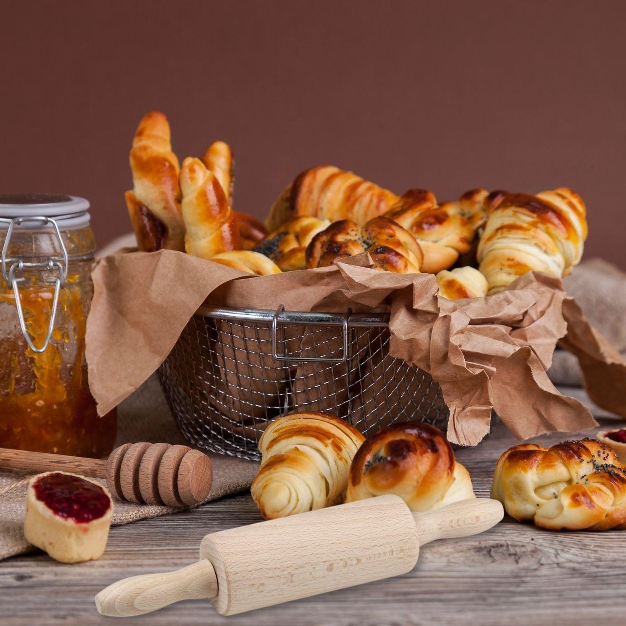Voir la diapositive 2 : ZENKER Mini rouleau à pâtisserie en bois 23 cm zenker