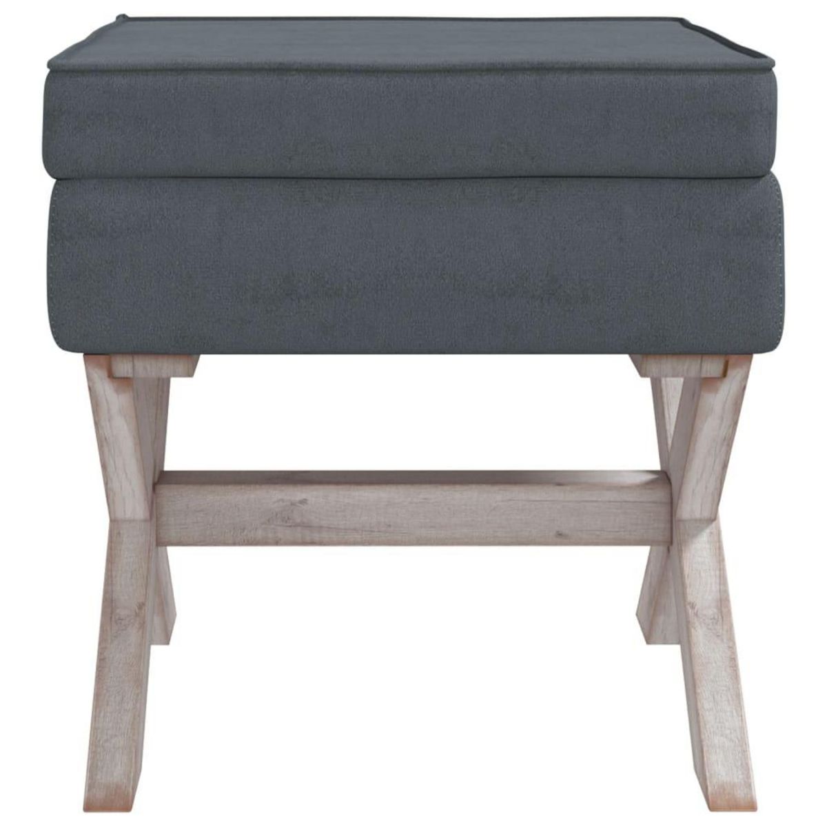 VIDAXL Tabouret de rangement Gris fonce 45x45x49 cm Velours