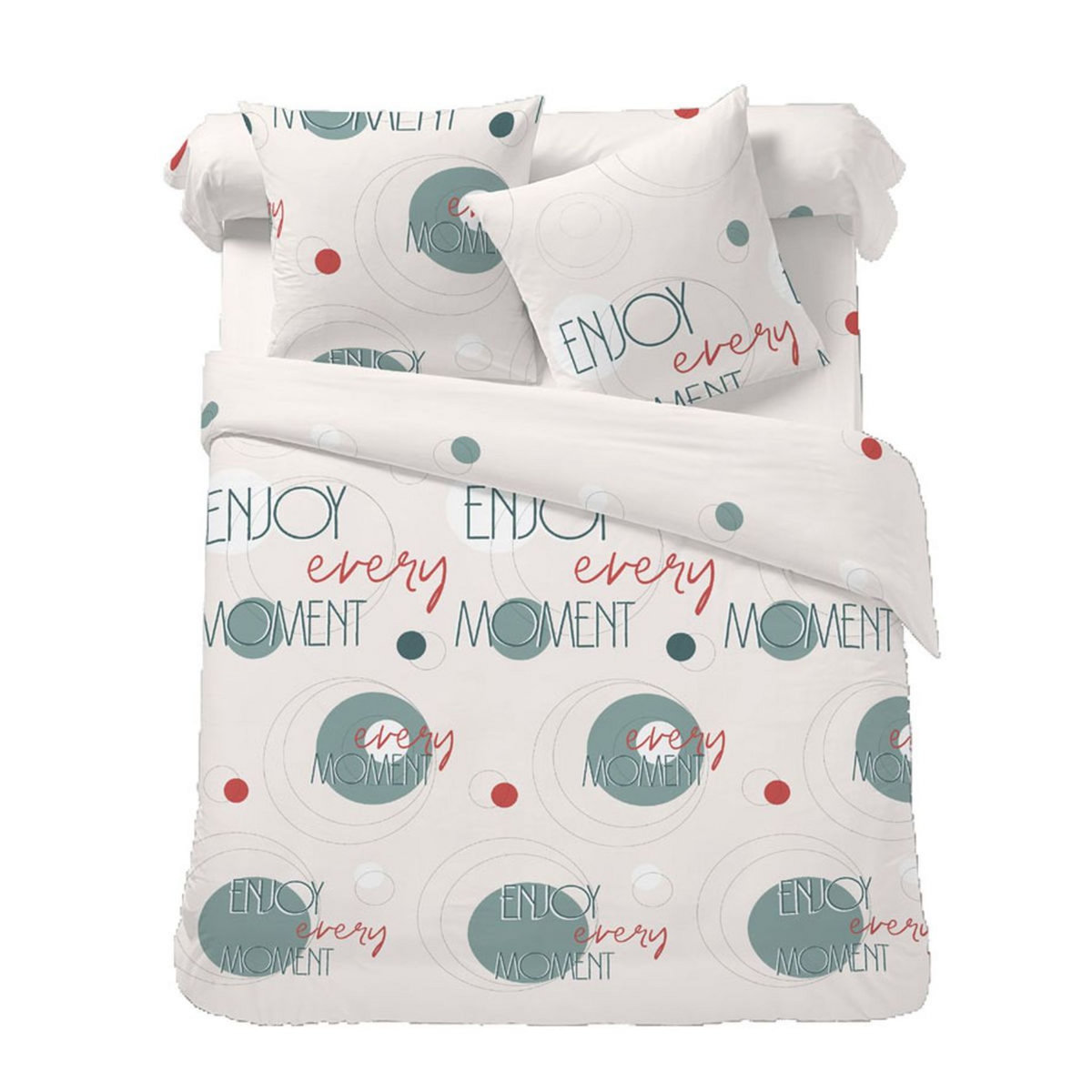 Parure housse de couette fantaisie en polycoton 51 fils ENJOY