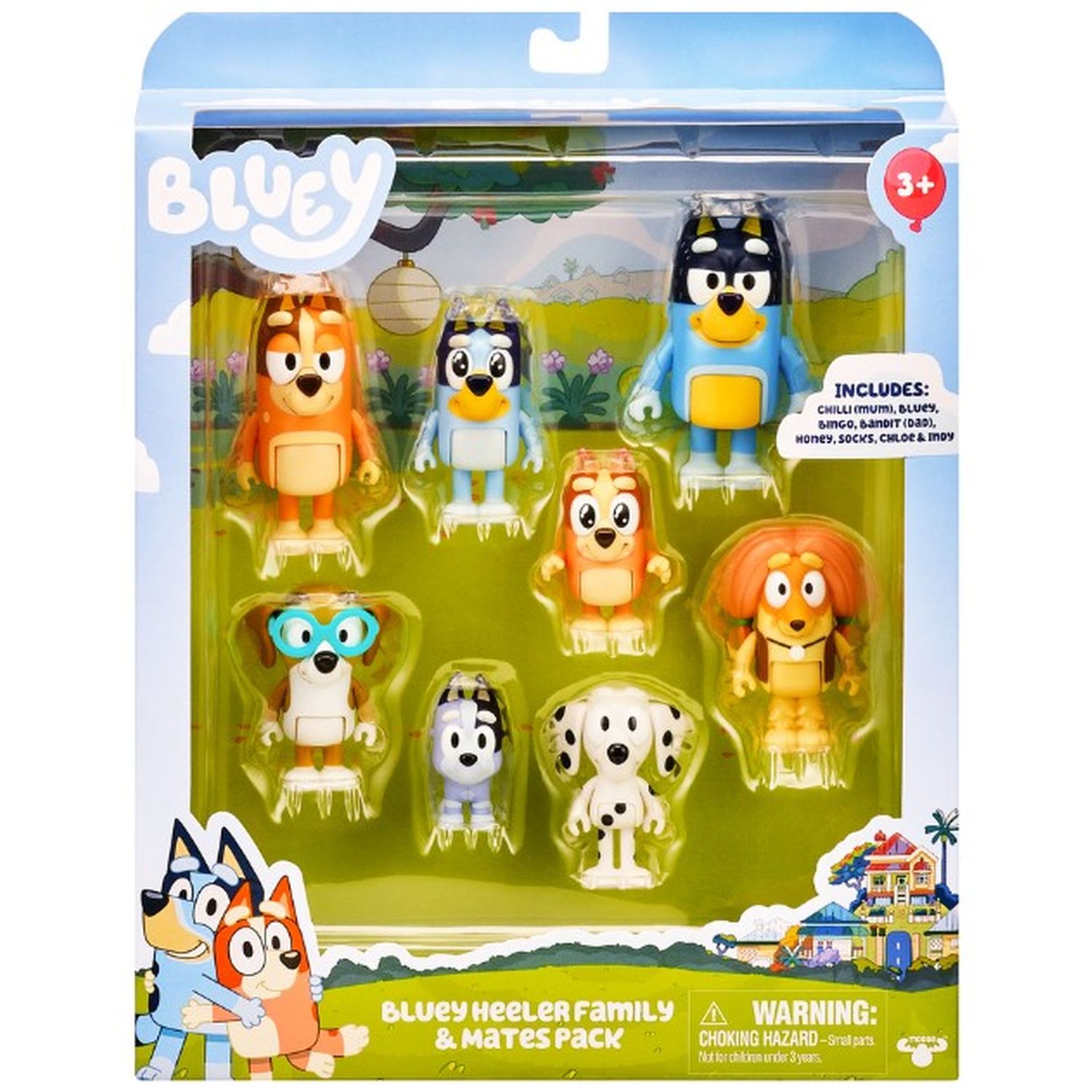 Voir la diapositive 1 : MOOSE TOYS Coffret 8 Figurines articulées Bluey - Famille et amis de Bluey