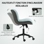 Voir la diapositive 3 : HOMCOM Chaise de bureau tissu grand confort réglable fonction à bascule vert