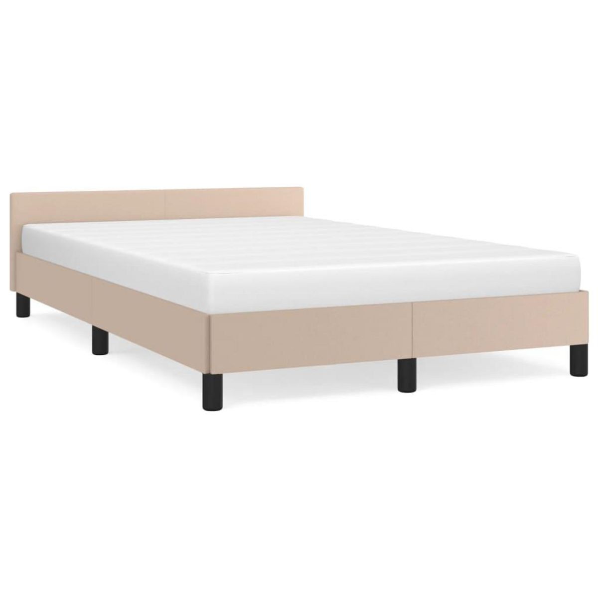 VIDAXL Cadre de lit avec tete de lit sans matelas cappuccino 120x200cm