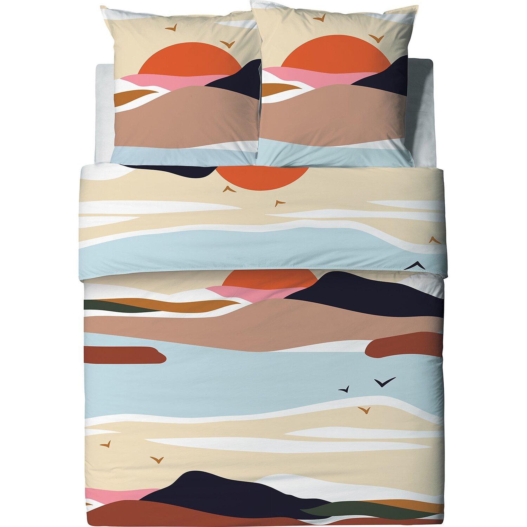 Voir la diapositive 3 : Les Ateliers du Linge Parure de housse de couette 100% coton 57fils safa