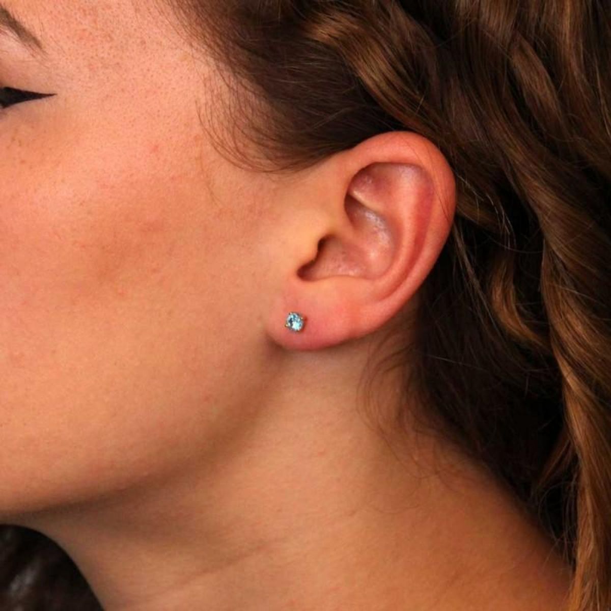 L'ATELIER D'AZUR Boucles d'Oreilles Or Jaune et Topaze Ronde