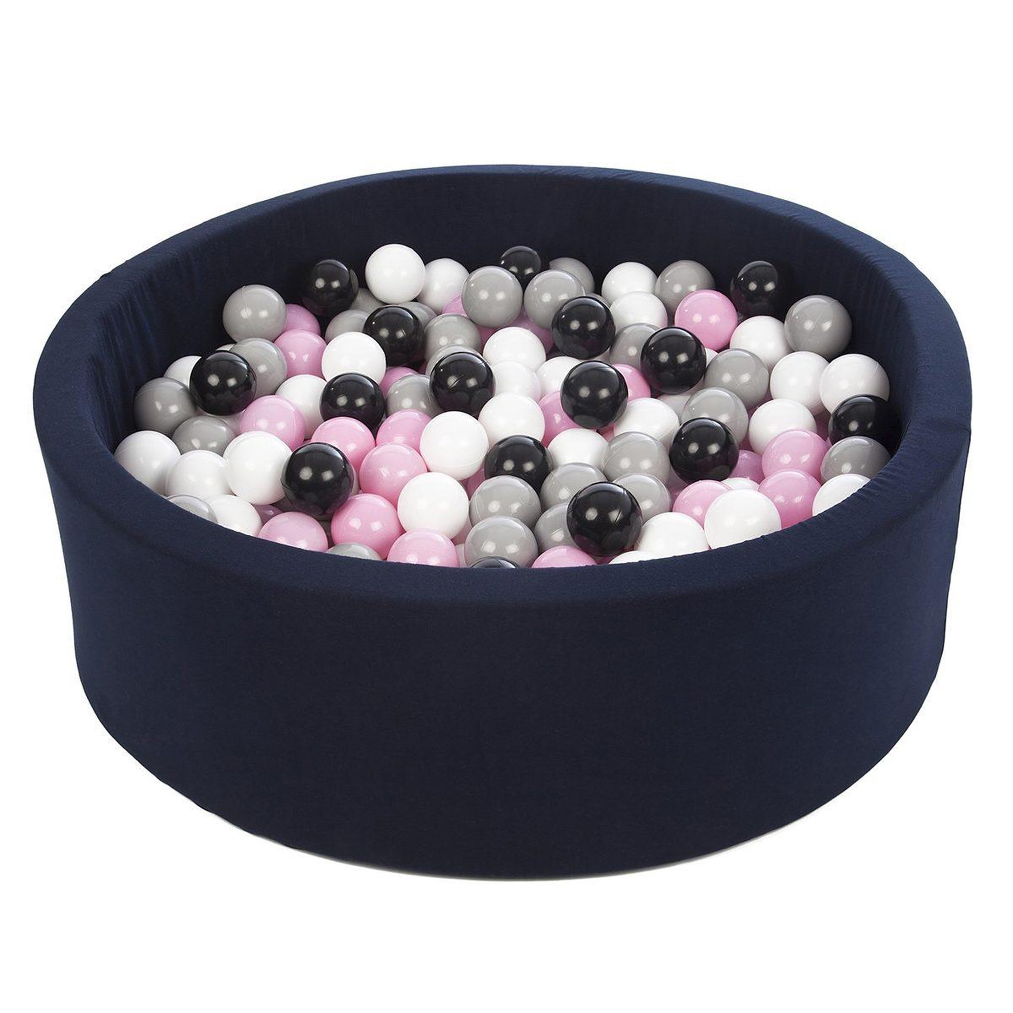 VELINDA Piscine à balles aire de jeu + 300 balles bleu marine noir, blanc, rose clair,gris