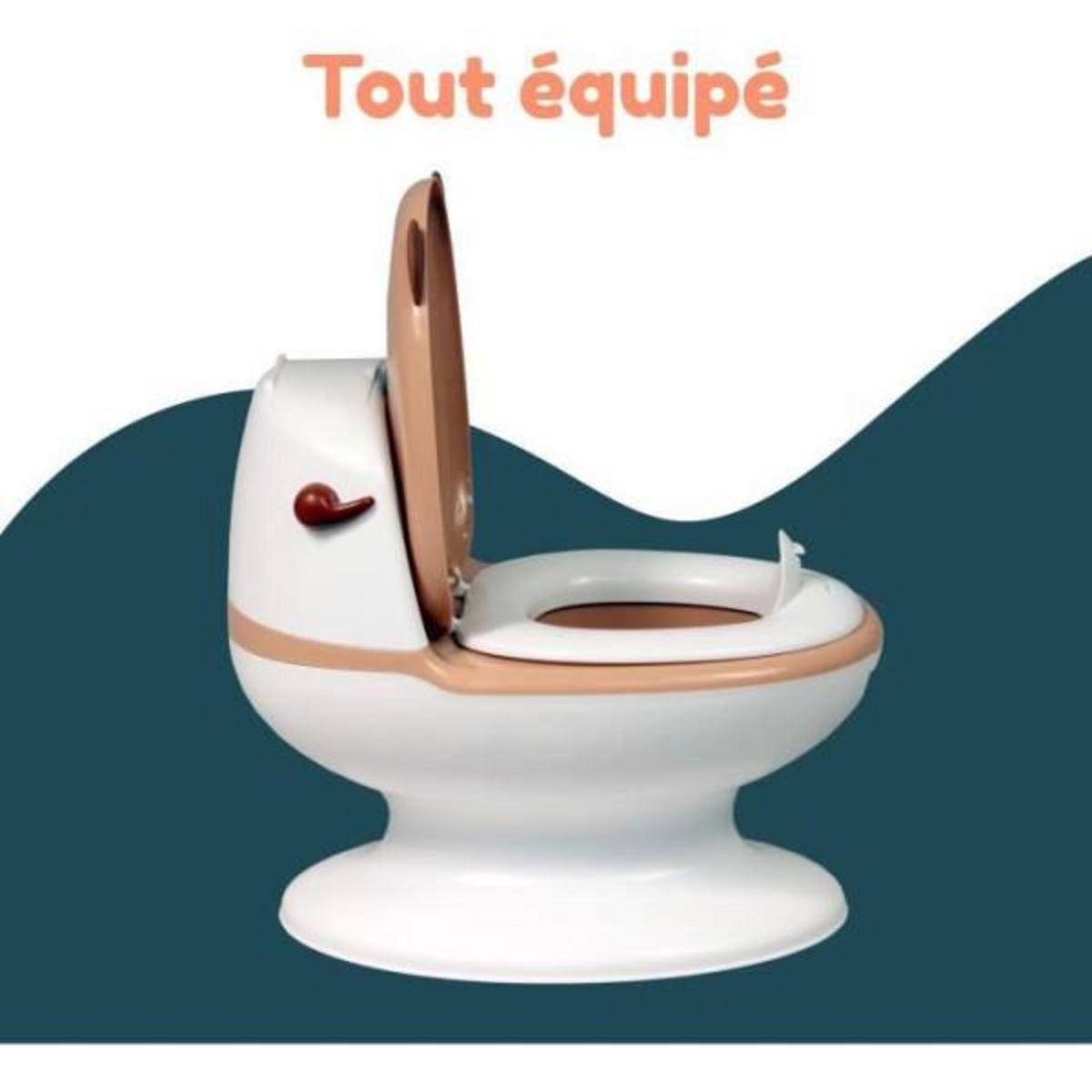 BAMBISOL Pot bébé éducatif BAMBISOL - Couvercle et siege rabattable - Manette chasse-d'eau