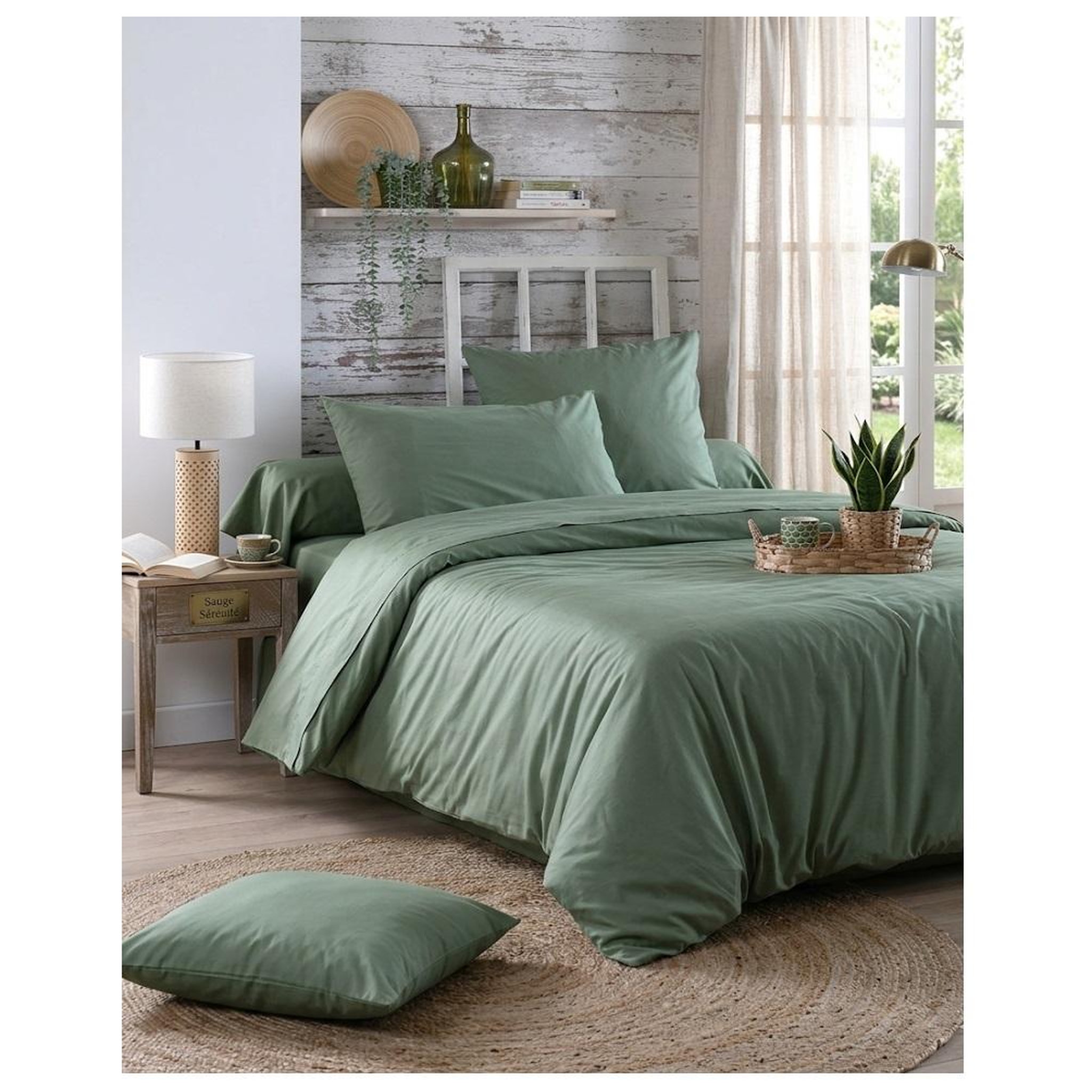 Voir la diapositive 3 : Eden Drap housse percale en coton nuage