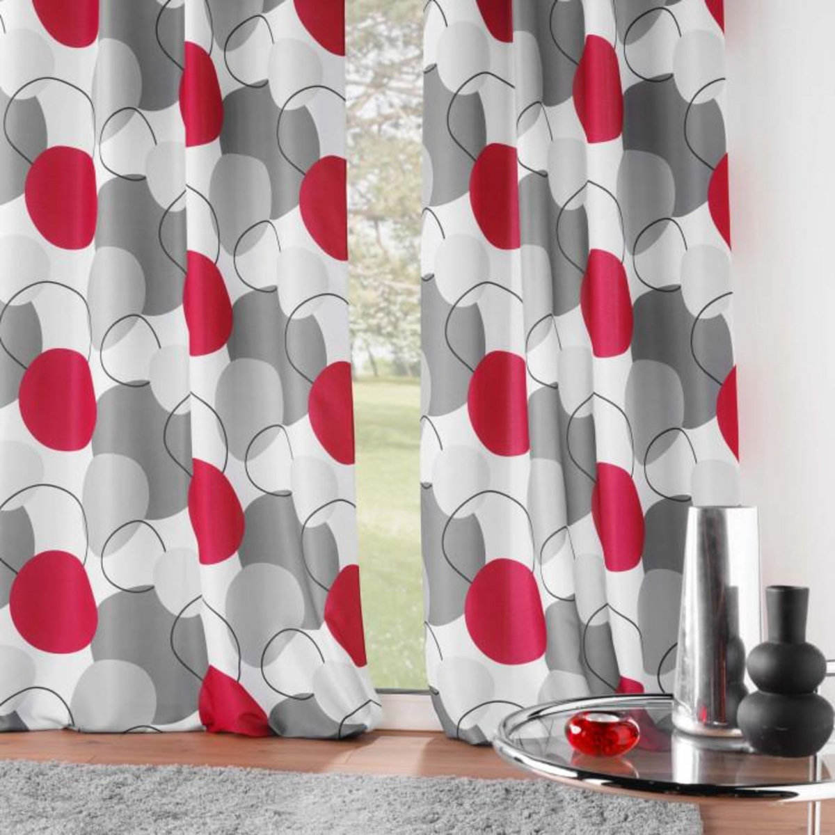 Paris Prix Rideau à Œillets Imprimé  Merlin  140x260cm Gris
