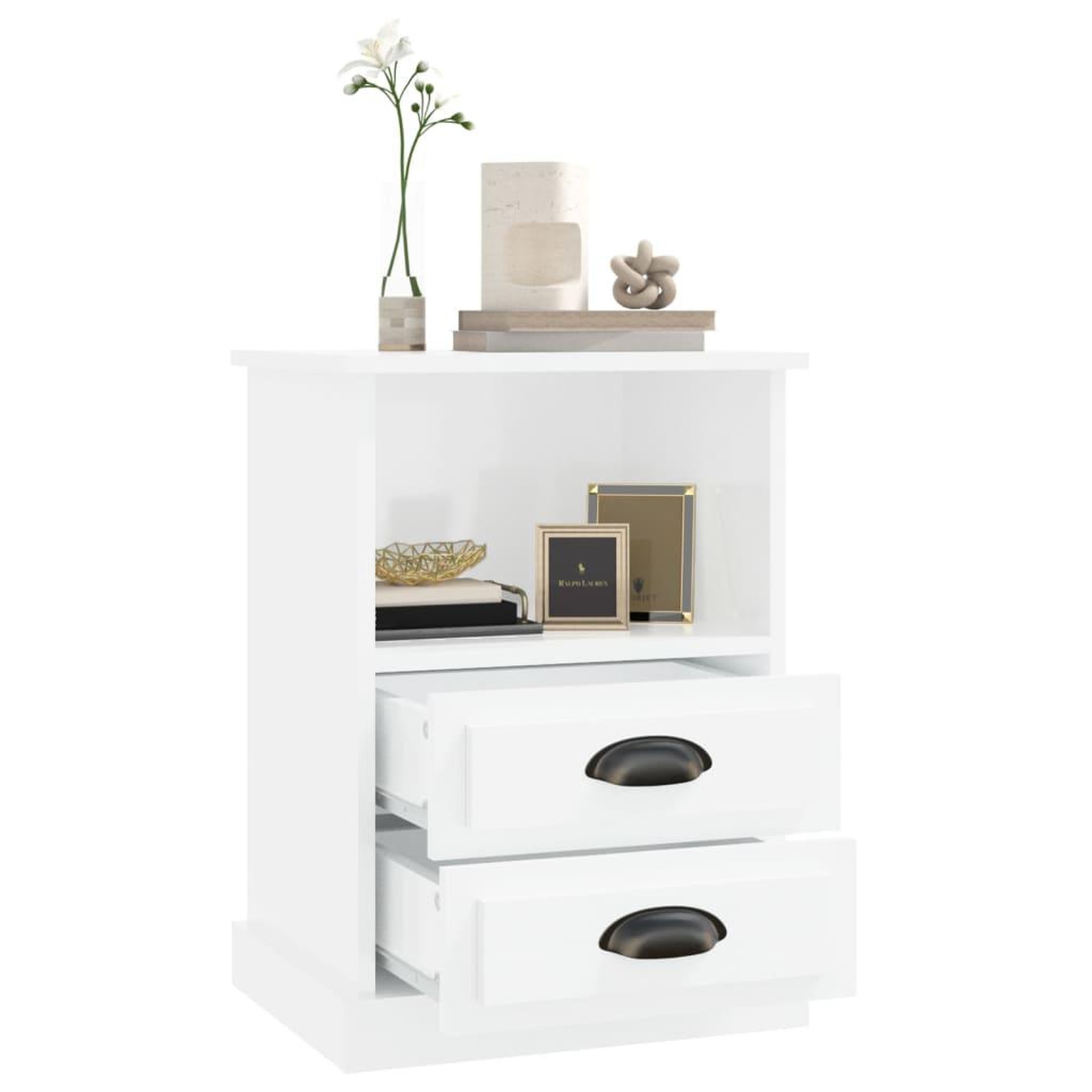 Voir la diapositive 5 : VIDAXL Table de chevet blanc brillant 43x36x60 cm