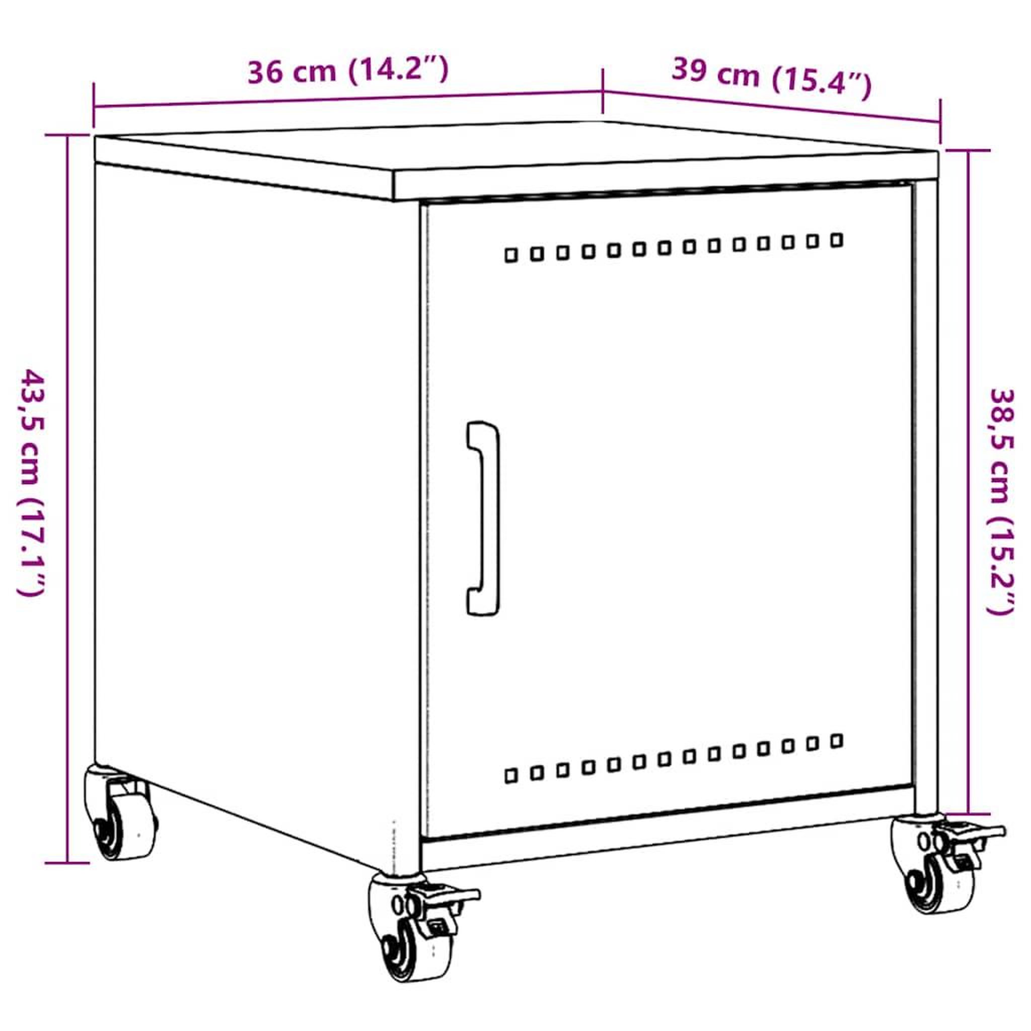Voir la diapositive 6 : VIDAXL Table de chevet blanc 36x39x43,5 cm acier
