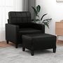 Voir la diapositive 1 : VIDAXL Fauteuil avec repose-pied Noir 60 cm Similicuir