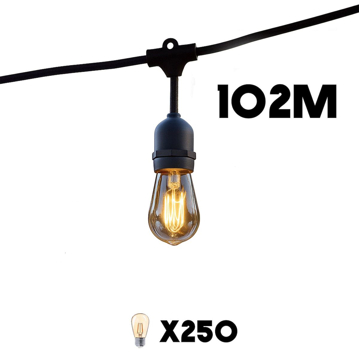 Lumisky Lot de 25 guirlandes MAFY Noir caoutchouc 6M