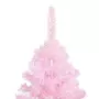 VIDAXL Arbre de Noël artificiel pre-eclaire et boules rose 210 cm PVC