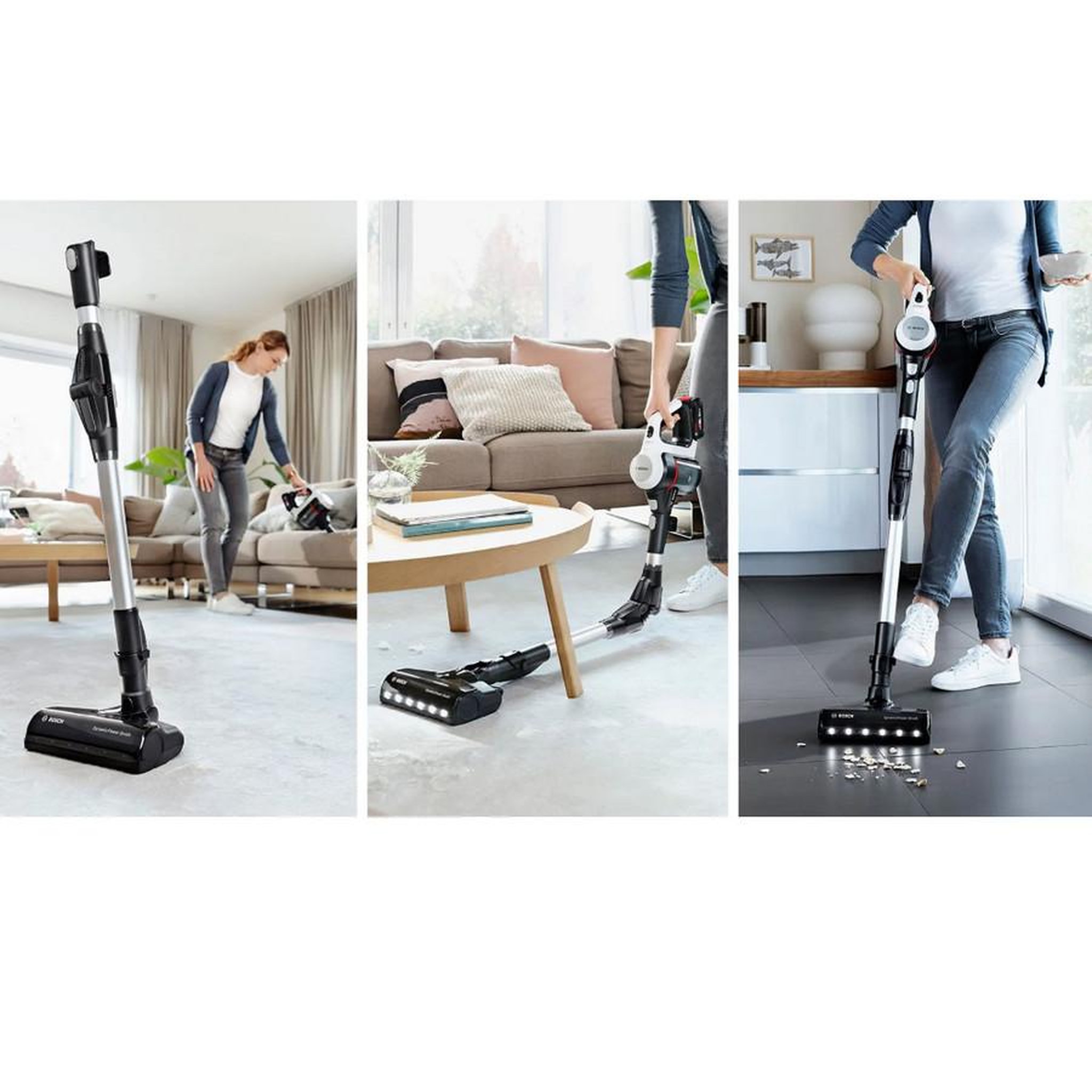 Voir la diapositive 4 : BOSCH Aspirateur balai rechargeable 18v blanc - bbs711w