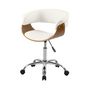 Voir la diapositive 1 : Rendez vous déco Chaise de bureau pivotante sur roulettes en bois et PU noir - Basile