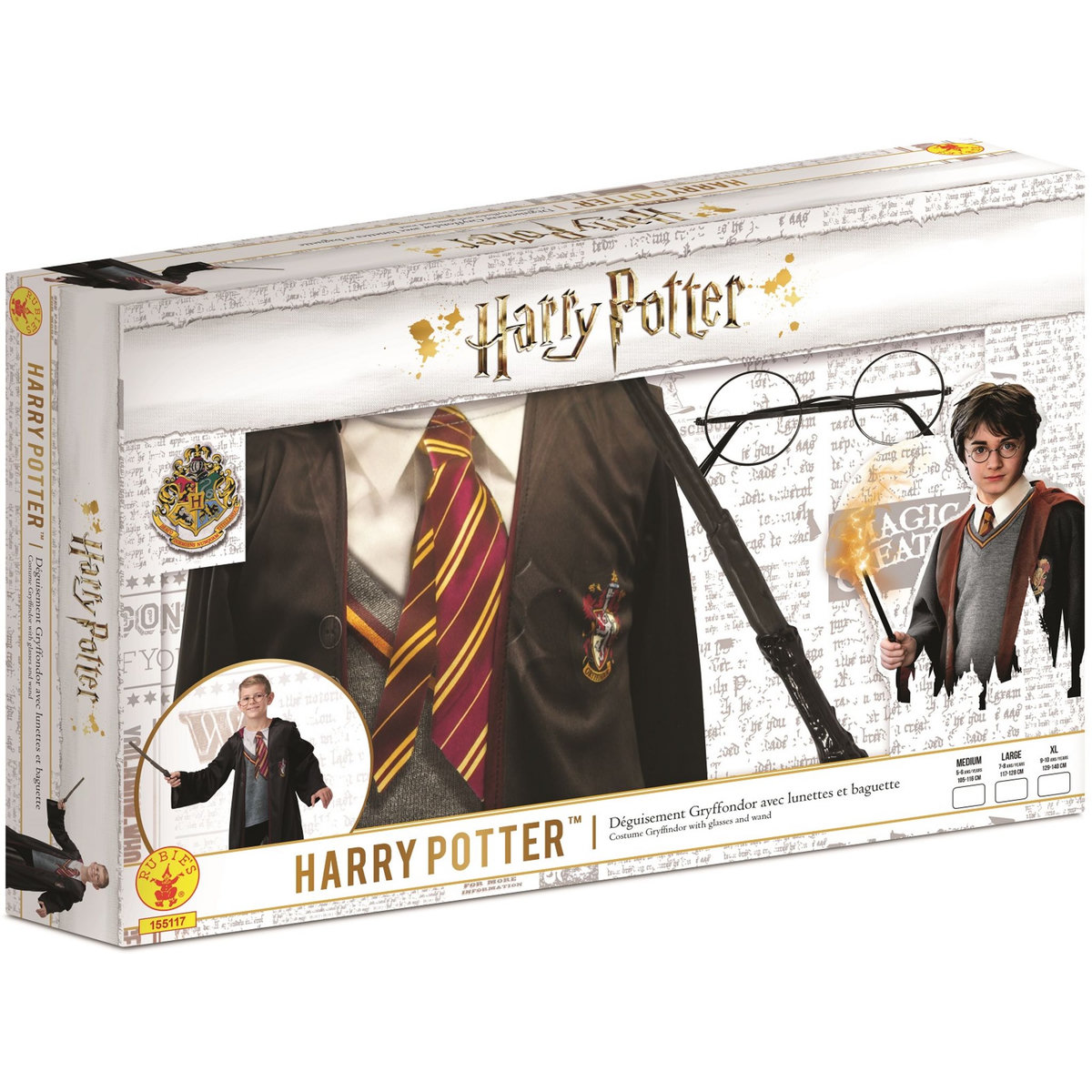 RUBIES Déguisement Harry Potter + accessoires taille 5/6 ans