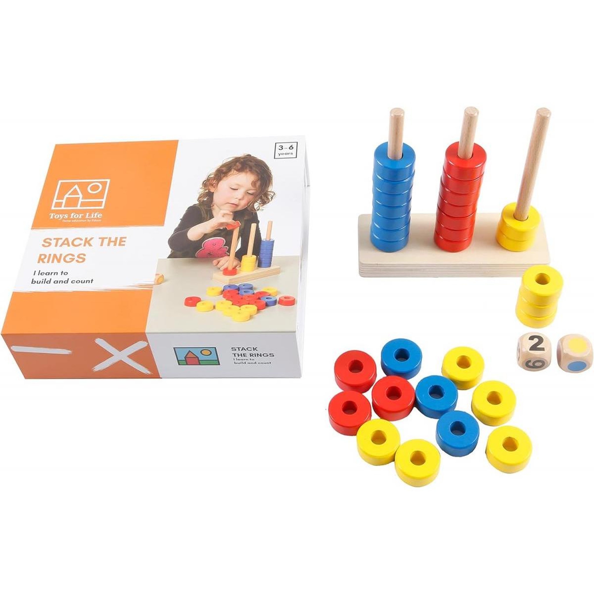 Voir la diapositive 2 : TOYSFORLIFE Comptage addition soustraction - Empiler les anneaux - jeu Montessori