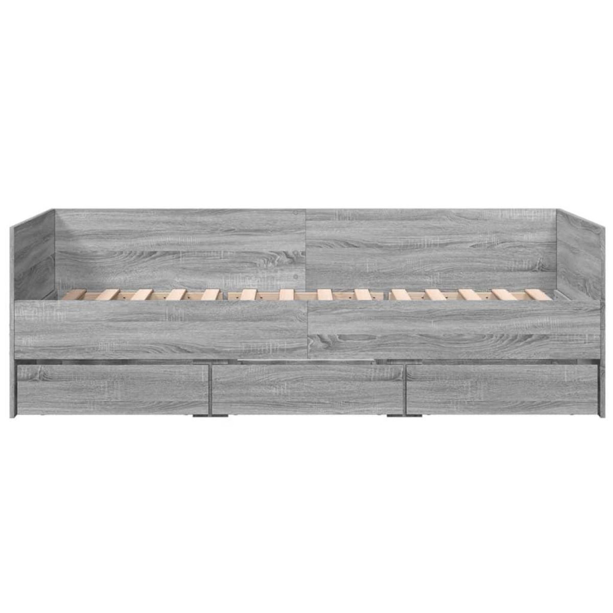 VIDAXL Lit de jour avec tiroirs sans matelas sonoma gris 90x200 cm