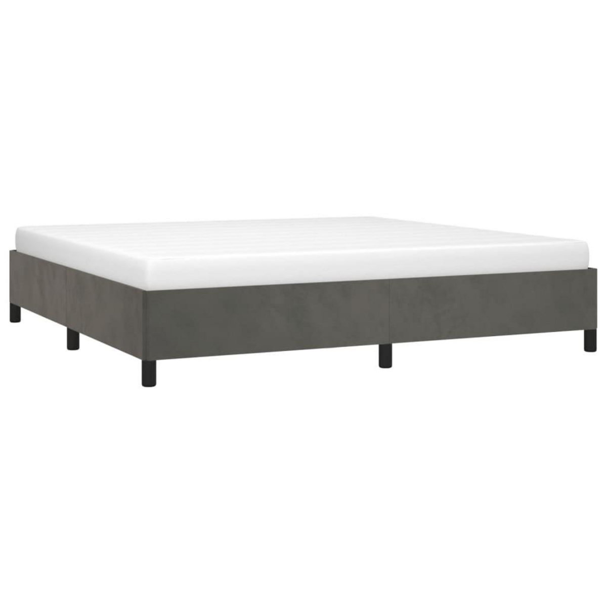 VIDAXL Cadre de lit sans matelas gris fonce 200x200 cm velours