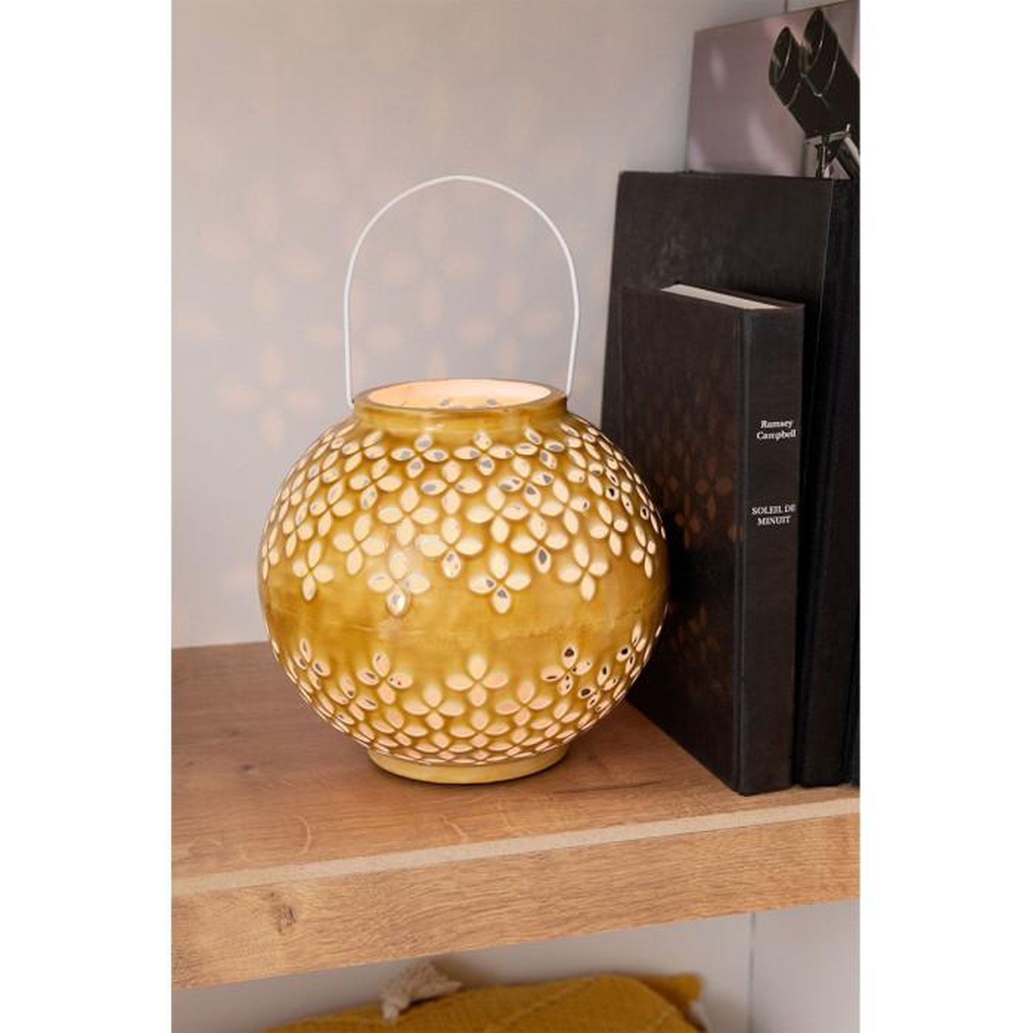 Voir la diapositive 5 : Paris Prix Lanterne Ronde Métal  Sévilla  30cm Ocre