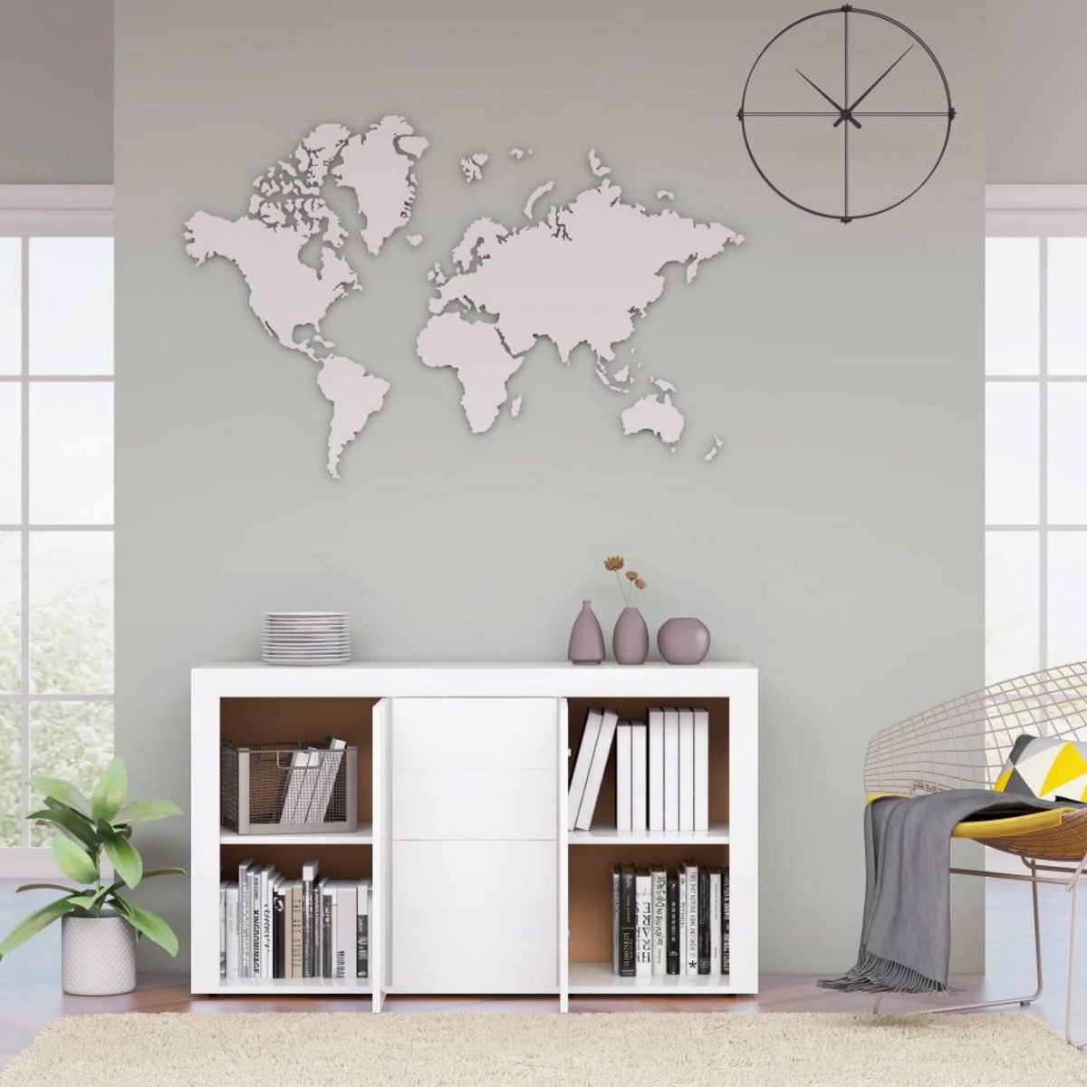 VIDAXL Buffet Blanc brillant 120x36x69 cm Bois d'ingenierie