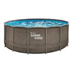 SUMMER WAVES Piscine tubulaire Active Frame Pool ronde effet rotin 4,57 x 1,06 m - Summer Waves
