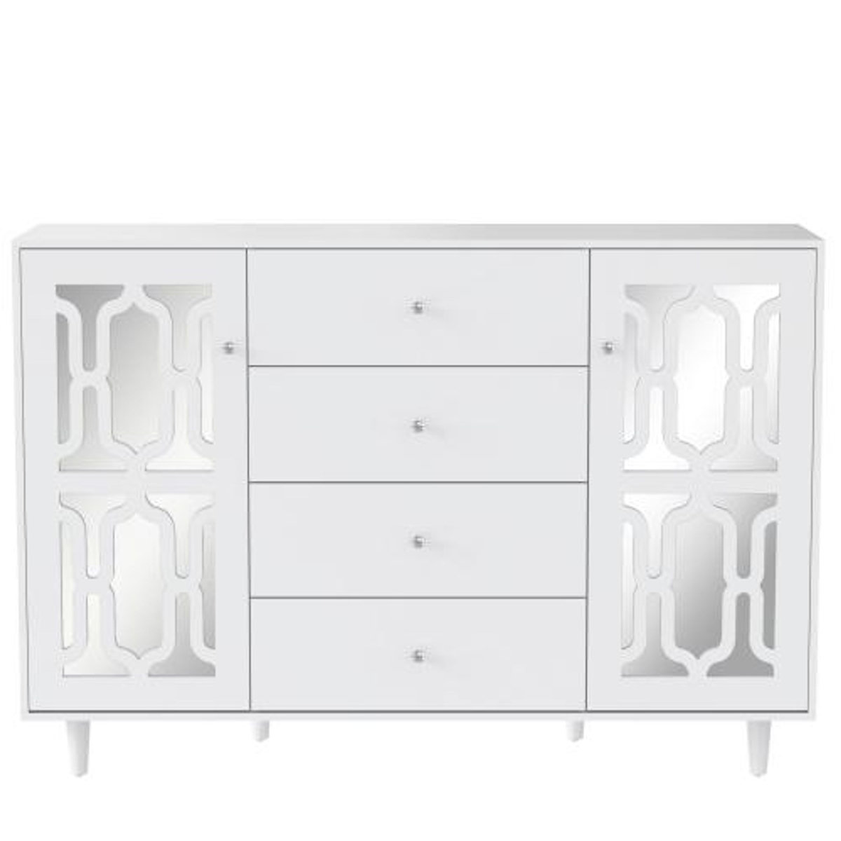 MERAX Buffet 2 porte(s) 4 tiroir(s) - 147,5 cm blanc mdf