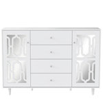 MERAX Buffet 2 porte(s) 4 tiroir(s) - 147,5 cm blanc mdf