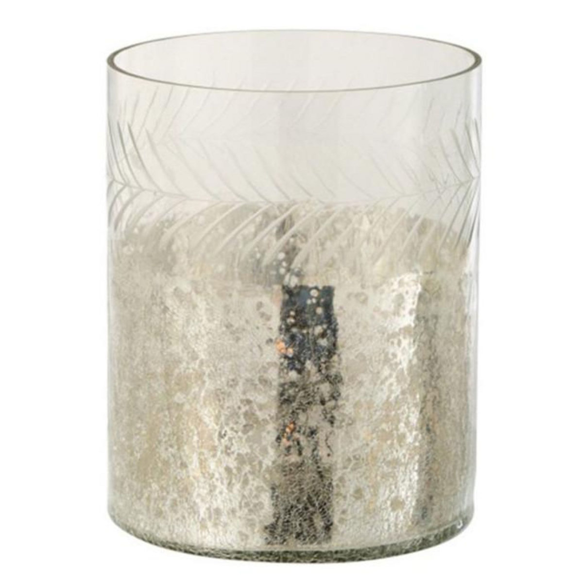 Paris Prix Photophore en Verre Déco  Craquelé  20cm Argent