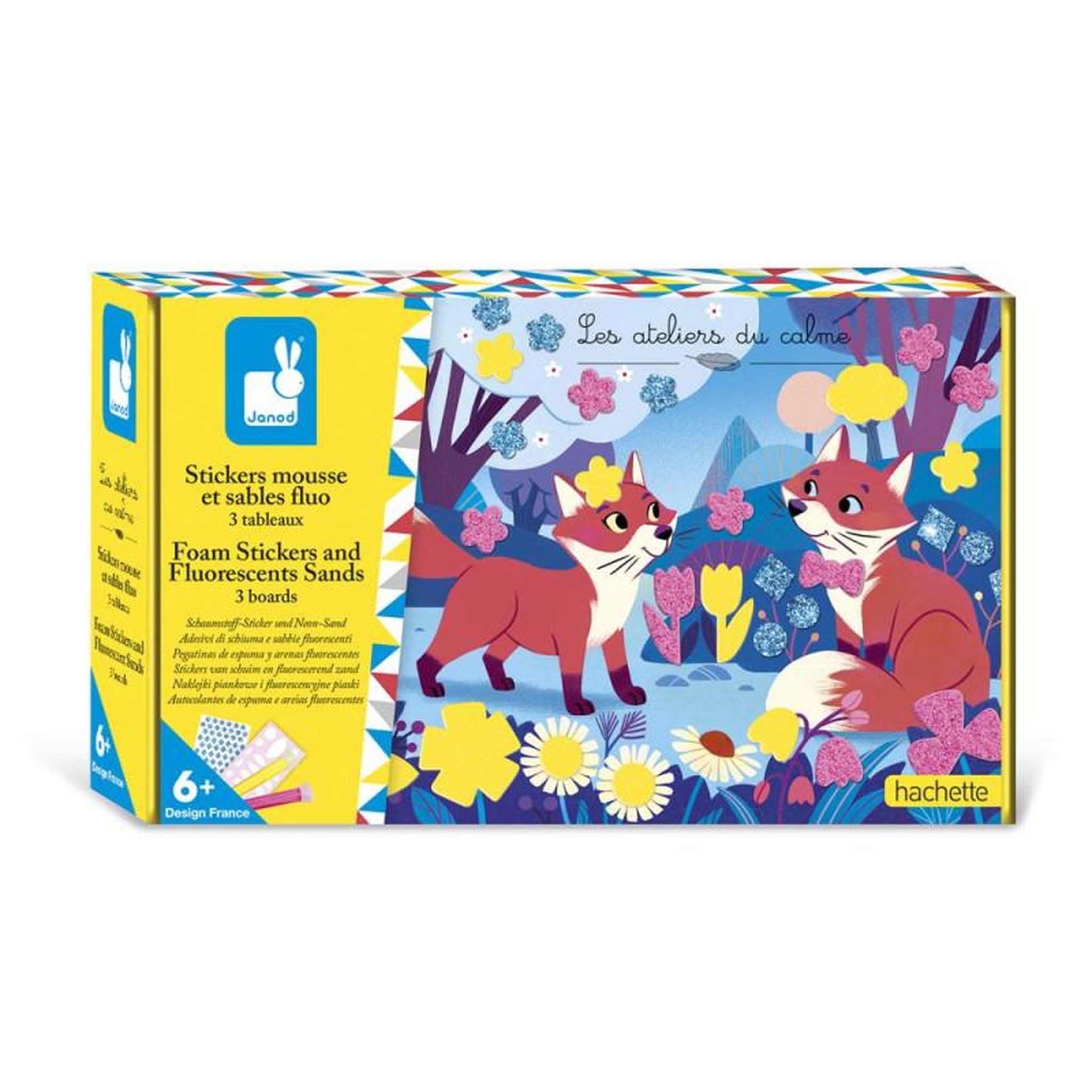 JANOD Jeu créatif Janod Stickers mousse et sables fluo