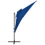 Voir la diapositive 3 : VIDAXL Parasol de jardin en porte-a-faux a double toit bleu azure