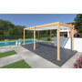 Voir la diapositive 1 : Pergola Bioclimatique autoportée 3x6 m - Aluminium - Effet  bois naturel/blanc -  VS OmBREA®