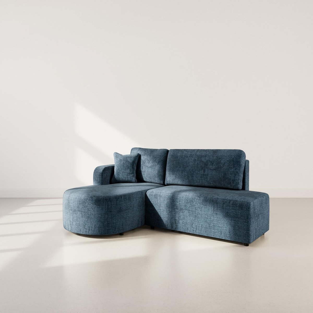 BEST MOBILIER Miro - canapé d'angle gauche 4 places convertible avec coffre en velours texturé