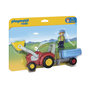 Voir la diapositive 1 : PLAYMOBIL 6964 - 1.2.3 - Fermier avec tracteur et remorque 