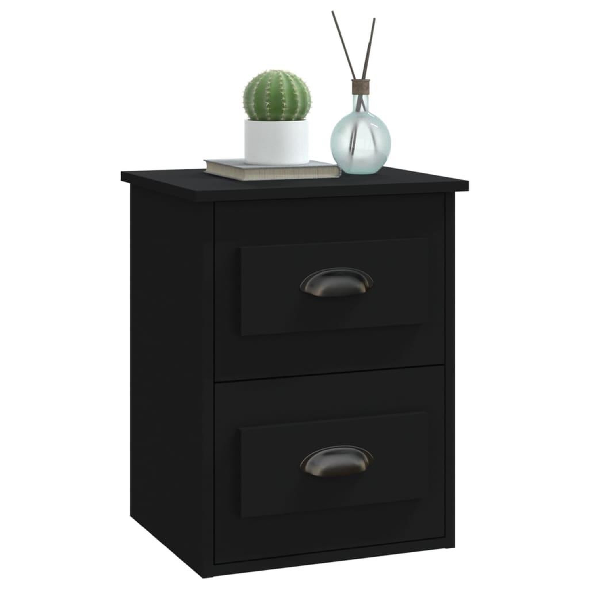 Voir la diapositive 4 : VIDAXL Table de chevet murale noir 41,5x36x53 cm