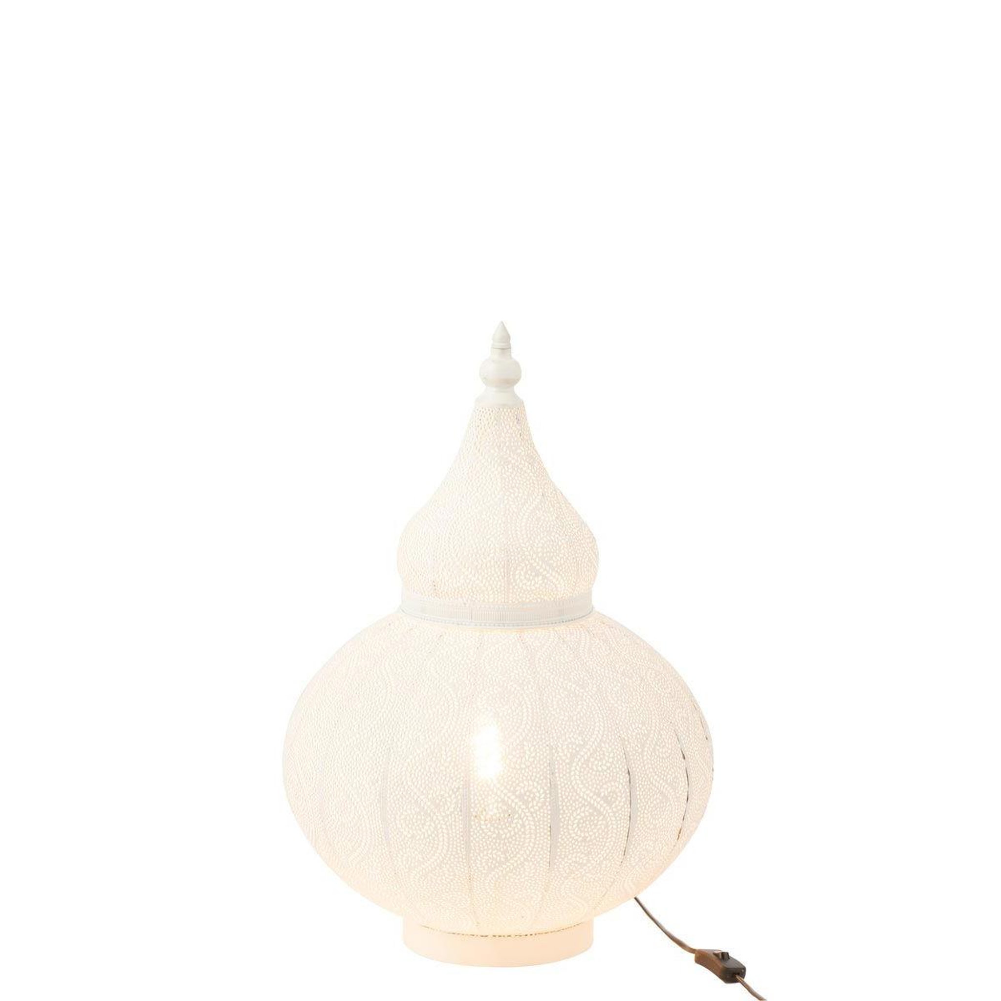 Voir la diapositive 3 : J-LINE Lampe à poser en métal  aladin  59cm blanc