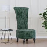 VIDAXL Chaise a dossier haut vert fonce velours conception de bouton