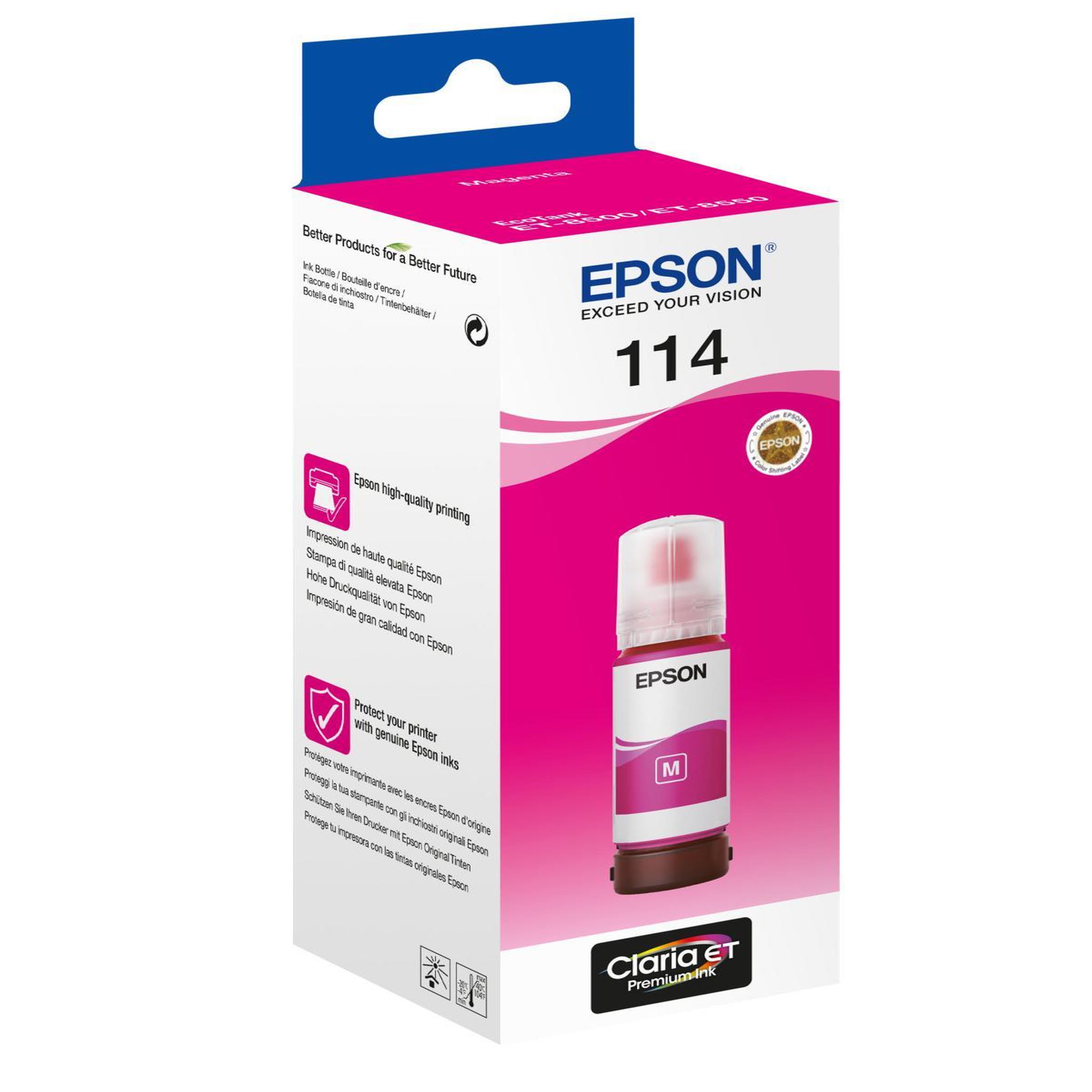 Voir la diapositive 3 : Epson Cartouche d'encre bouteille d'encre ecotank 114 magenta - c13t07b440